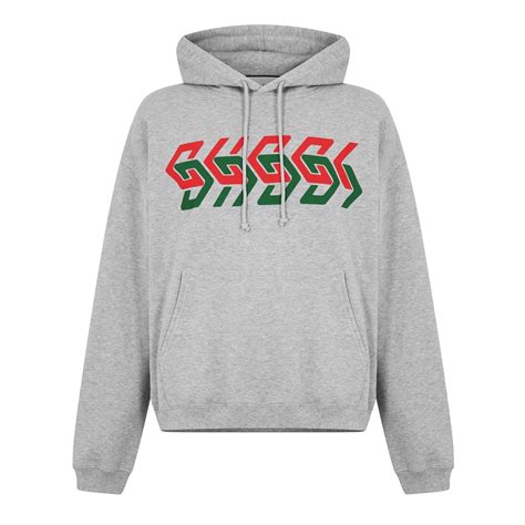 grey gucci logo hoodie